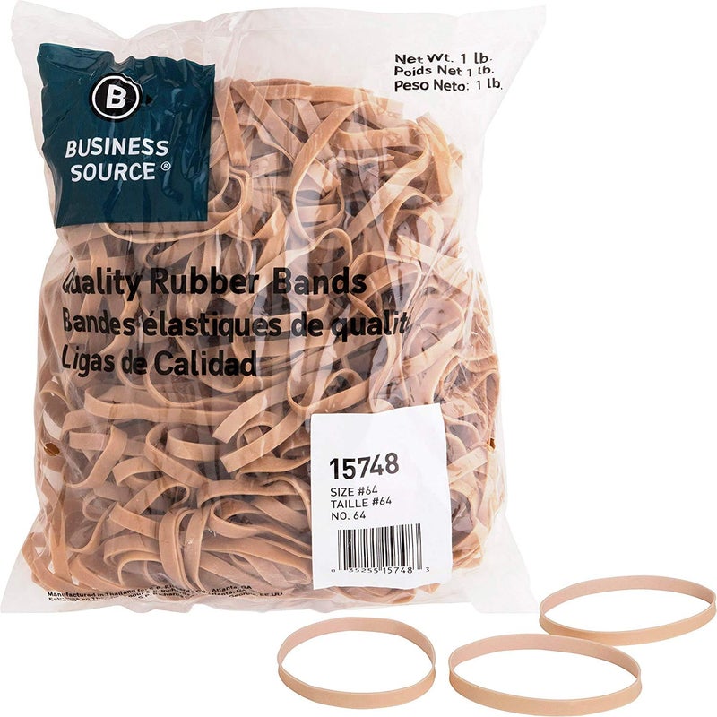 Rubber Bands, Size 64, 1 lb Bag, Natural Crepe [Set of 2]